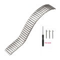 Aotelayer Stainless Steel Stretch Watch Band 20mm 22mm Matte Silver Black Strap. 