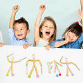 Bamboo Man Toy Diy Bamboo Puppet Kit for Kids Interactive Craft Game for Boys Girls Perfect Gift Children Bamboo Craft Set. 