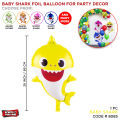 Yellow Baby Sharkk Shape Foil Balloon Decoration Cartoon Foil Balon For Baby Boy & Baby Girl Birthday Decoration Pre School Kids Born Day Celebration Helium Baloon Reusable Balloon For Birthday Parties Decor Cartoon Fish Party Supplies. 