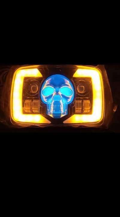 Skull Projector Bike Head Light For Cd70/125 Motorcycle Led Light Drl Headlight For all bikes