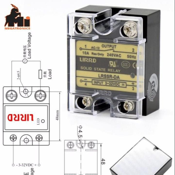 SSR Coil 3-24V DC Load 220V AC 40A Solid State Relay SSR-40DA LIRRD LRSSR-DA