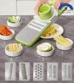 Vegetable Cutter | 5 in 1 Multifunctional Vegetable and Fruit Slicer | Stainless Steel Mandoline Chopper and Cutter. 