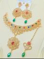 Artificial Jadao Nagina Jewellery Set With ear rings with beautyfull tika long lasting polish for beautyfull girls. 843729. 