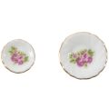 15 pieces Porcelain tea set Dollhouse miniature foods Chinese rose dishes cup. 