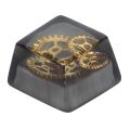 Resin Keycap HandMade CorrosionResistant Universal Mechanical Keyboard Accessories(Black Gear ). 