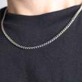 Never Fade Colour Chains Italian Stainless Steel Lasting Color 3mm Silver Flat Neck Chain for Boys Men Necklace for Boys Men. 