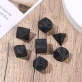 7pcs/set Gifts Party Supplies For TRPG DND Game Accessory Board Game Black Dice Set Leisure Entertainment Toys. 