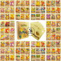 55 Pcs Pokemon Gold Foil Cards Anime Cartoon Pokemon English Version Tcg Card - 55 Pcs Pokemon Cards Box For Fans Rare Collection Card Child Toys Gifts - Golden Edition. 
