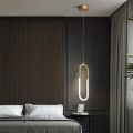 U-Shaped Pendant - Modern Indoor Decorative Designed Hanging Ceiling LED Unique Bedrooms Decor Bedside Hallways Pendant Brass Body White Shade LED Light. 