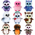 Ty Beanie Boos - Glittery Eyes Owls Collection 15cm Soft Cuddly Plush Toys For Kids. 