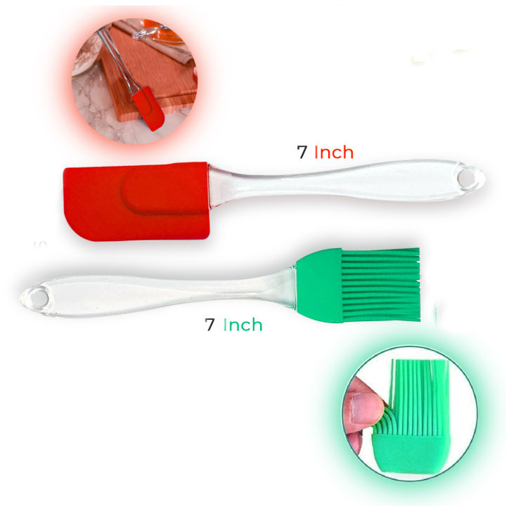 Silicon Basting Brush and Spatula Set 2Pcs, Silicone Pastry Brush and Spatula Non-Stick, Heat Resistant, Kitchen Utensils For Baking Pastry Bread BBQ Gril Oil Cream Sauce High Quality