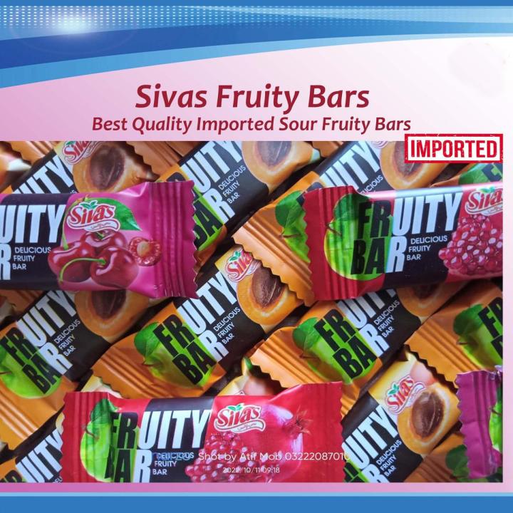 Sivas Fruity Bar / 1 Kg (95 to 105 Pcs) / Fruity Bar Sivas Mix Fruit Imli / Khatti Meethi Imli / Sweet and Sour Fruity Bar Imli