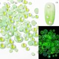 1440 Pieces Luminous Rhinestones Neon Color Fluorescent Crystal Rhinestones Flatback Round Rhinestones 3D Nail Decoration Charms. 