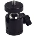 360 Mini Ball Head Metal Mount Adjustable for Tripod Monopod Stand Black. 