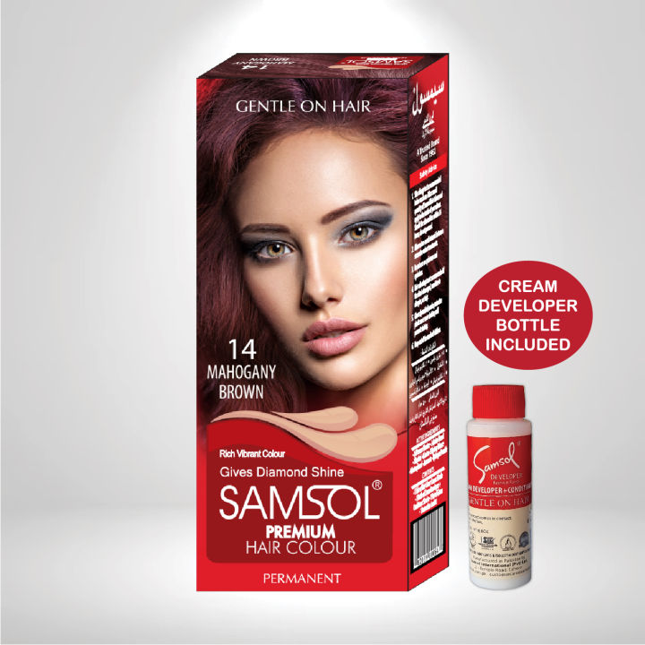 Samsol Hair Colour - 14 Mahogany-Brown - 50ml - Non Metallic Dye
