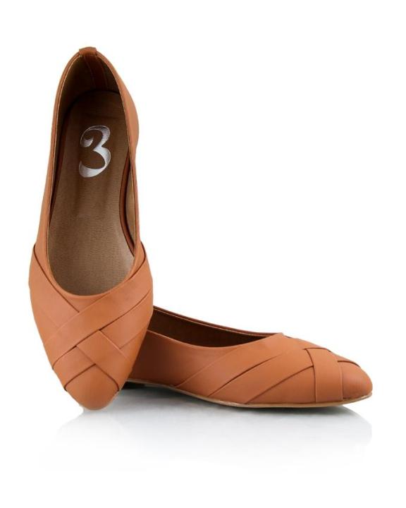 Tan%20Faux%20Leather%20Pump%20Flats%20For%20Women%20-%20Image%206
