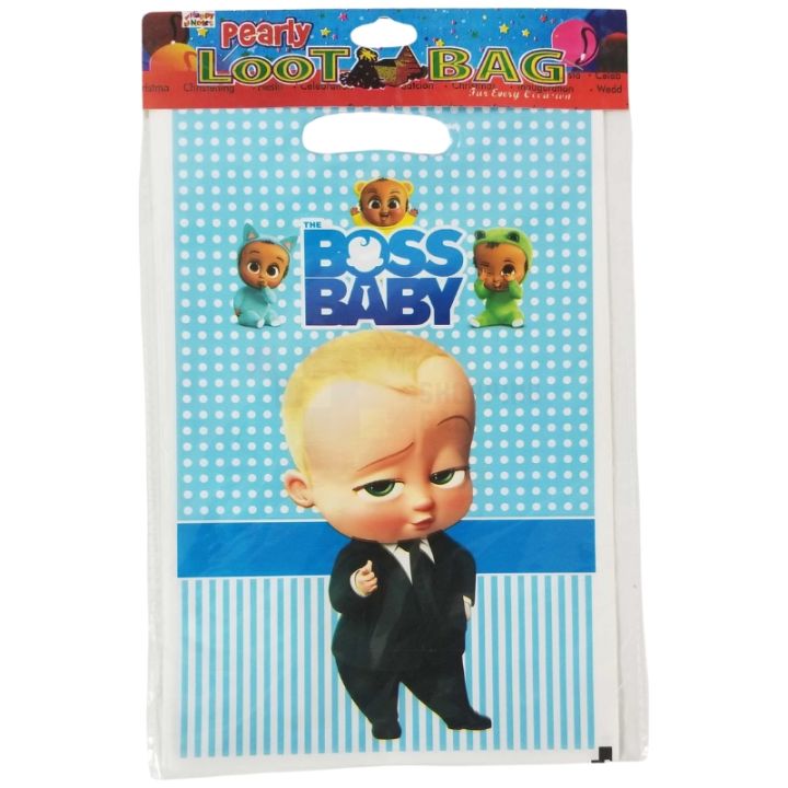 BOSS BABY THEME GOODY BAGS - PACK OF 10 GOODY BAGS - BOSS BABY GOODY BAGS