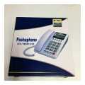 Pashaphone KX-T8001CID landline Caller ID phone With LCD Display Screen Desktop Phone White Desktop Home Business Office Corded Phone Telephone Corded Phone Speaker Identifier and Calculator PTCL Landline for Home Office Redial Flash and Pre Dialing Funct. 