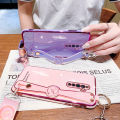 For OPPO Reno2 F / OPPO Reno 2F Cover [Neck Lanyard + Wrist Strap] Fashion Plating Bumper Stand Phone Case Camera Lens Protection Soft TPU Silicone Shockproof Protective Back Cover. 