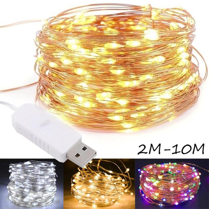 LED Fairy String Lights USB Copper Wire Starry String Light Strip Lamp Holiday Lighting Home Wedding Party Light Decor