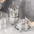 Luxury 360 Degree Rotating Makeup Brush Holders, with lid clear makeup brush organizer holder caddy,Rotating Dustproof Make Up Brushes Container with Clear Acrylic Cover,for Lipsticks, Bathroom Vanity, Dresser. 