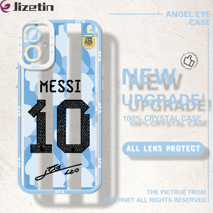 Jizetin for Samsung A05 Back Cover Crystal Transparent Football Star For Boys Soft Full Camera Cover Protection Phone Cases