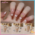 10Pcs Nail Ornament Gloss Non-falling Three-dimensional DIY Stunning Visual Effect Heart Bow Bear Bunny Nail Alloy Decor Nail Salon Supply. 