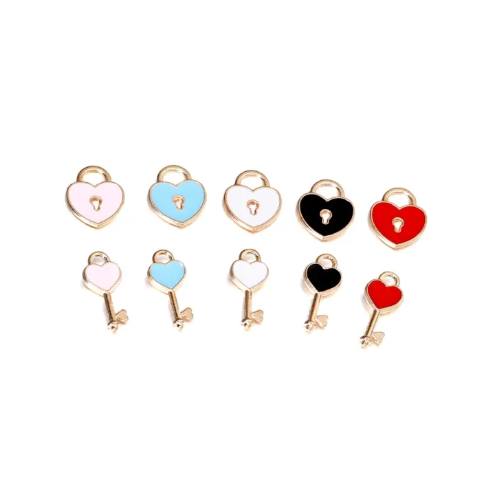 10pcs/bag%20Alloy%20Drop%20Oil%20Pendant%20Heart%20Love%20Lock%20Keychain%20Hanging%20Charms%20For%20DIY%20Earrings%20Necklaces%20Jewelry%20Making%20Accessories%20-%20Image%205