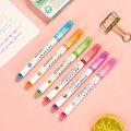 Designer Linear Roller Curve Highlighter Pens Set (Pack of 6 Pens) Colored Cute Outline Curve Highlighters Pens, Cool Pens For Kids And Adults, Highlighter Pens For Study, Drawing, Office Use, Card-decorating. 