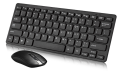 GKM901 Ultra Slim Silent Wireless 2.4GHz Mini Keyboard and Mouse Set with USB Bluetooth Receiver for PC Laptop. 