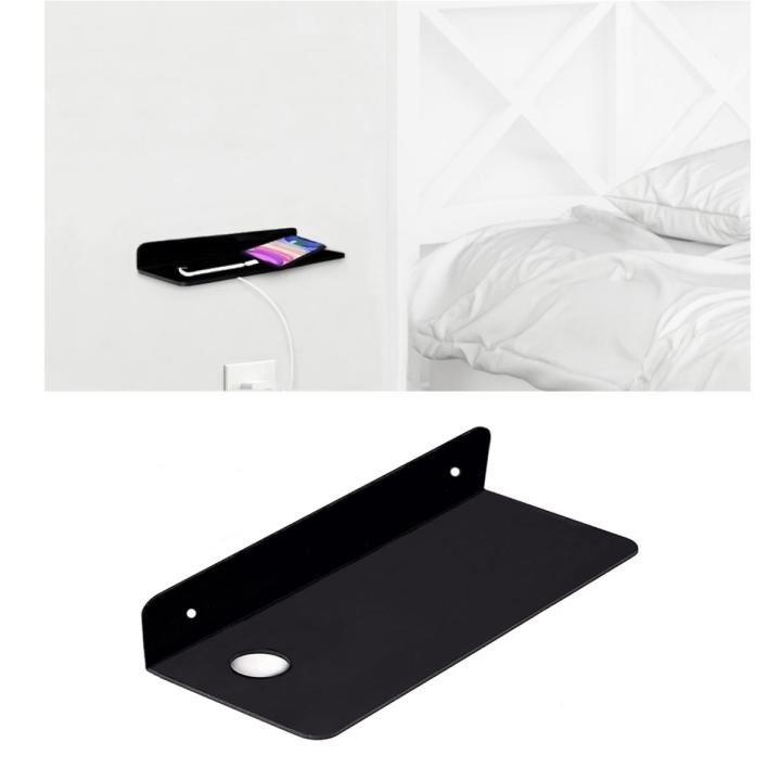 Metal Wall Mount Floating Mobile Charging Shelf Rack Stand