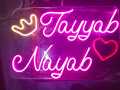NEON CUSTOMIZED LIGHTS FOR COUPLE NAME, ROOMS,CINAMAS,SHOPS,RESTURANT,MOBILE SHOP, NAME NEON SIGN Free Delivery. 