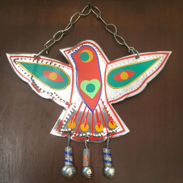 Truck Art Chamak Patti Steal Work Wall Or Door Hanging (Bird Shape)