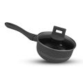 Majestic Chef Marble Coating DIE CAST NONSTICK COOKWARE SET-(08PCS) - Black. 