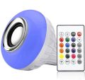 RGB LED Light Bulb E27 12W Wireless Bluetooth Speaker Music Audio Lamp Remote. 