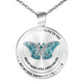Unisex Necklace My Mind Still Talks To You Time Glass Pendant Jewelry Chain Gift. 
