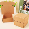 3.5 X 3.5 X 1.25 inches Natural Cardboard Kraft Paper Gift Packaging Box Empty Beige Handmade Jewelry Soap Paper Folding Shipping Boxes. 