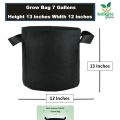 ONE Grow Bag 7 Gallon 13x12 inches Heavy Duty for Plant/Vegetable/Herb/Fruit Breathable Fabric Grow Planter Pot Bags with Handles,. 
