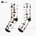 【Good-Love Store】Tom Holland Meme Sticker Pack Socks Black Socks Adult Teen Youth Socks 360° Digital Print Custom Gift Funny. 