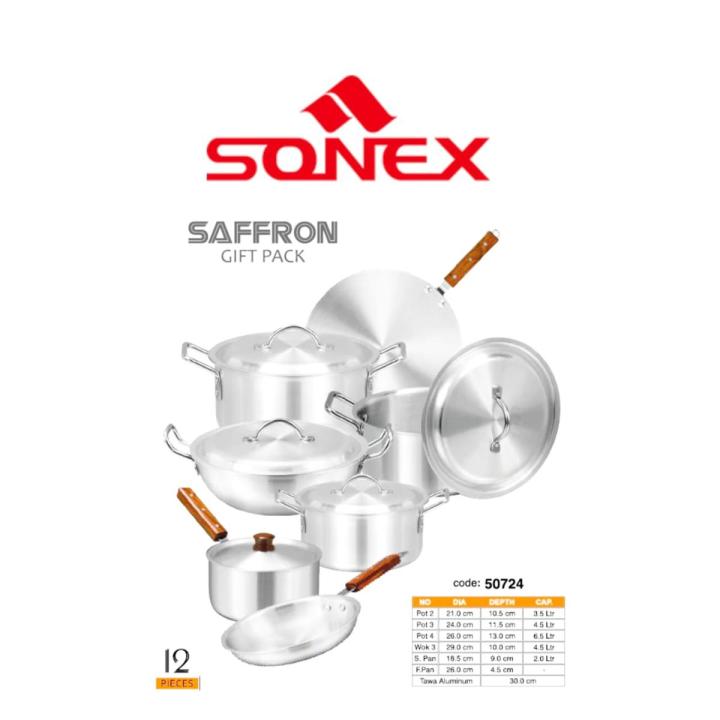 Sonex SAFFRON Gift Set Metal Finish 12pcs(50724) Cookware Set Best Quality