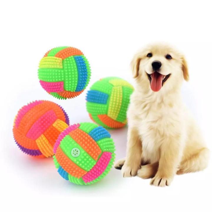 Dogs Squeaky Ball Sound Flashing Led Toy