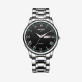 AIYISHI Business Quartz Men Watch Waterproof Calendar Watches Luminous Steel Strap Wristwatch. 