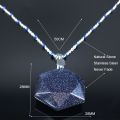 2022 Hexagram Blue Sandstone Stainless Steel Statement Necklace Women Silver Color Chain Necklace Jewelry collar mujer NG26S04. 
