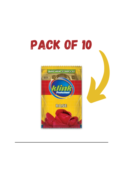 Klink Protectant Luster Polish Rose For Cars Bikes Dashboard Vinyl Rubber Leather Plastic Win Board(pack of 10 Sachet)