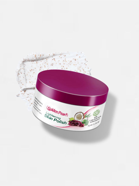 Golden Pearl Skin Polish Jar - Beauty Facial Exfoliating Scrub for Smooth Skin