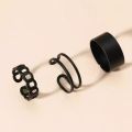 Pack of 3 pcs/set open Hip-Hop Rings for Girls twisted chain combination Rings for Girls. 