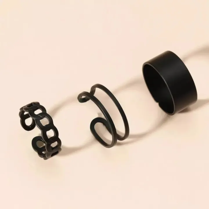 Pack%20of%203%20pcs/set%20open%20Hip-Hop%20Rings%20for%20Girls%20twisted%20chain%20combination%20Rings%20for%20Girls%20-%20Image%209