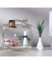 Premium 2-Tier Gold Vanity Tray - Cosmetic Storage Rack for Bathroom Countertop & Dresser Vanity | Makeup Brush Holder & Organizer for Kitchen. 