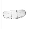 3 section rectangular tray | 37 x 20 cm transparent glass tray | Noritazeh mono 3 section serving tray. 