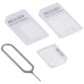 4 in 1 Noosy Nano Sim Card Adapter + Micro Sim Cards Adapter + Standard SIM Card Adapter for Android/IOS. 